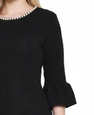 Petite 3/4 Length Pearl Detail Dress