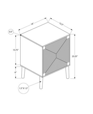 Accent Table, End, Storage, Small, Side, Living Room, Lamp, Light Walnut Laminate, Seagrass, Modern