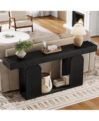 Black Console Table, 70.9-Inch Extra Long Sofa Table