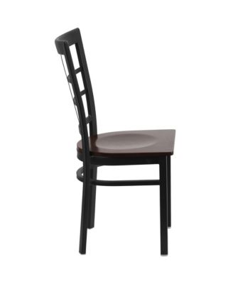 2 Pack Window Back Metal Restaurant Chair