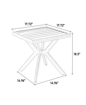 Cast Aluminum Outdoor Side Table, Rust & UV Resistant, Antique Cross-Weave Design, Durable Patio End Table
