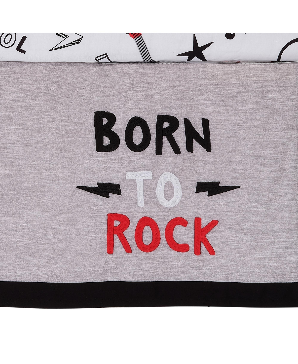 Lambs & Ivy Rock Star Musical Instruments 3-Piece Baby Crib Bedding Set - Gray
