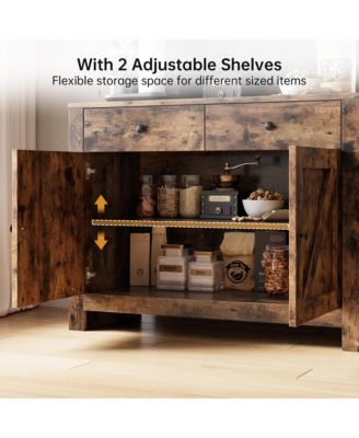 Kitchen Pantry Storage Cabinet, Freestanding Hutch Cabinet with Buffet Cupboard, Tall Storage Cabinets with Adjustable Shelves