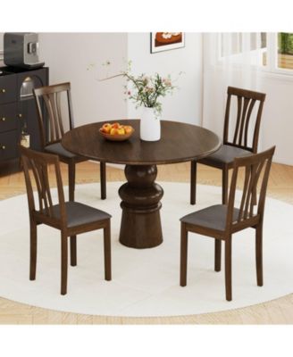 Dining Chairs Set of 2 Linen Fabric Dining Room Chairs with Hollowed Backrests