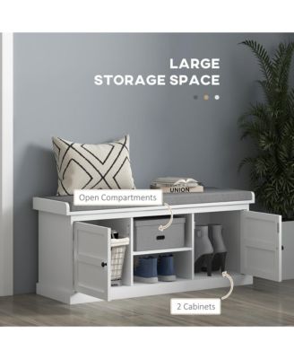 Entryway Shoe Rack with Seat and Hidden Drawer