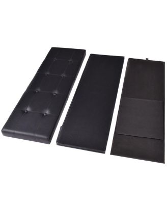 45''x15''x15'' Large Folding Storage Faux Leather Ottoman Pouffe Box Stool