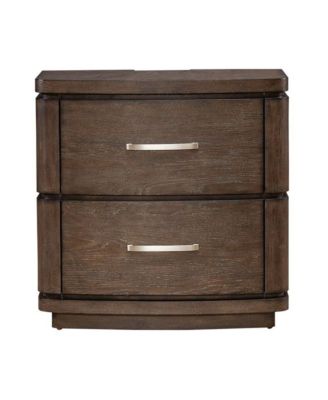 Drawer Nightstand with Charging Station - A/C, USB, USB-C - Satin Espresso Oak