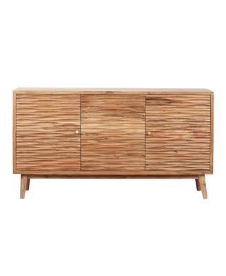 Bohemian Style Sideboard with 3 Doors Handcrafted Mango Wood Acacia Frame