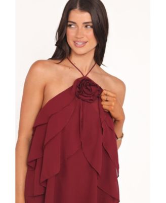 Women's Zorina Halter Neck Chiffon Top