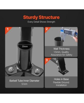 SUGFIT Weight Plate Rack 300 LB Capacity 2-Inch Plate Tree Storage Stand
