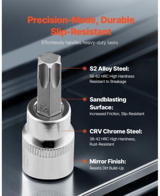 SUGFIT 13-Piece Torx Bit Socket Set with T8-T60 Sizes & Secure Storage