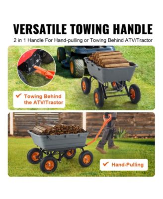 SUGFIT Heavy-Duty Dump Cart with 1500 lbs Capacity & Large Wheels