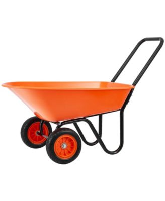 SUGFIT 2-Wheel Wheelbarrow with 5 Cu.Ft Capacity & Easy-Grip Handle