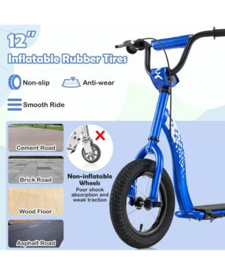 Youth Kick Scooter with Adjustable Height and Inflatable Wheels