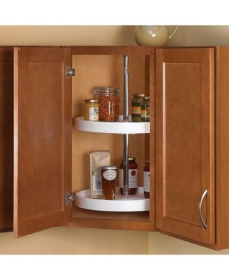 24'' Lazy Susan Full-Circle Polymer 2-Shelf, White, 6012-24-11-52