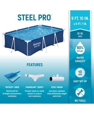 Steel 9'10" x 6'7" x 26" Rectangle Above Ground Pool w/DuraPlus Liner