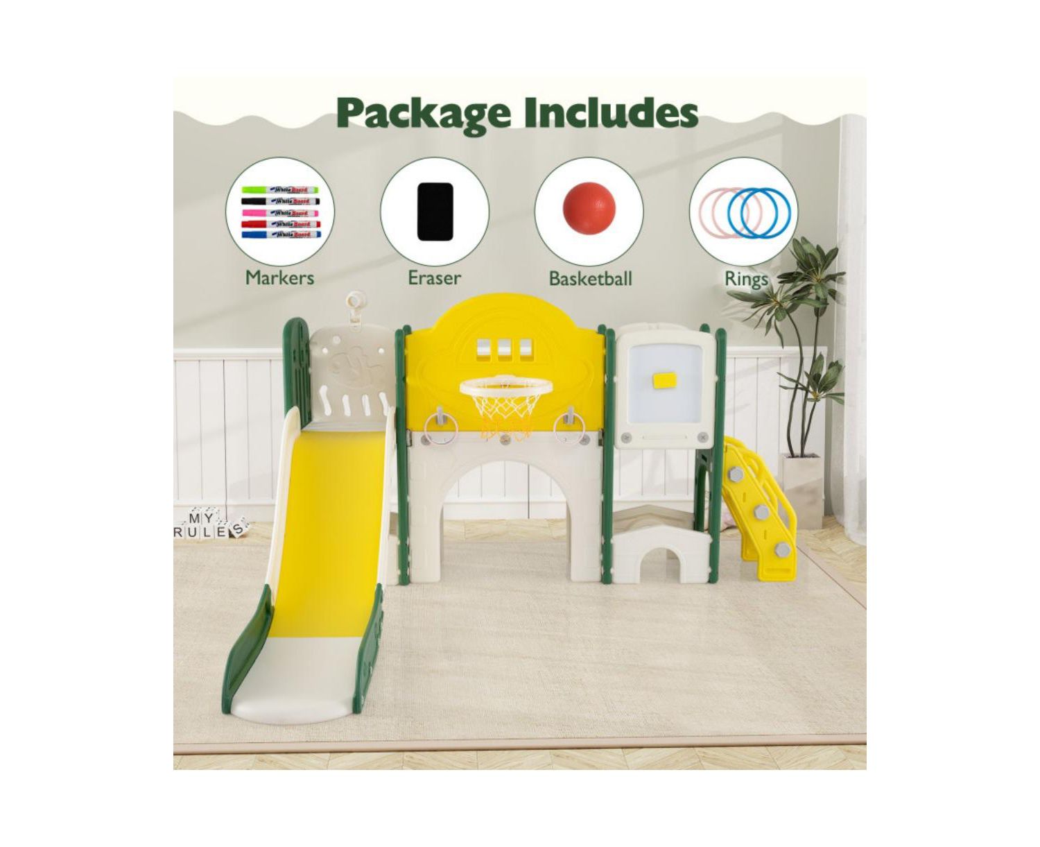 Toddler 10-in-1 Slide and Climber Playset