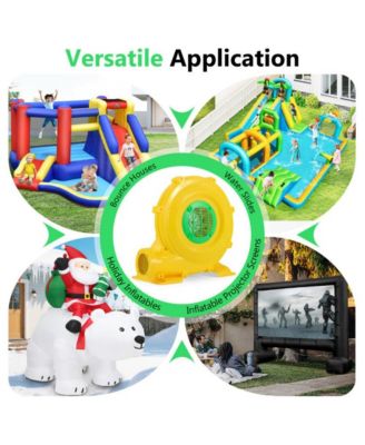 780W 1 HP Bounce House Blower with Handle and Stakes
