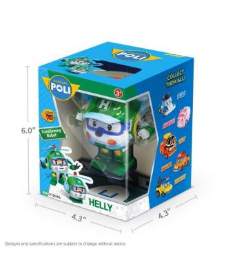 2PCS 4" Transforming Robots (POLI & HELLY) - Emergency Rescue Vehicle Action Figures | Kids Educational Pretend Play Toy