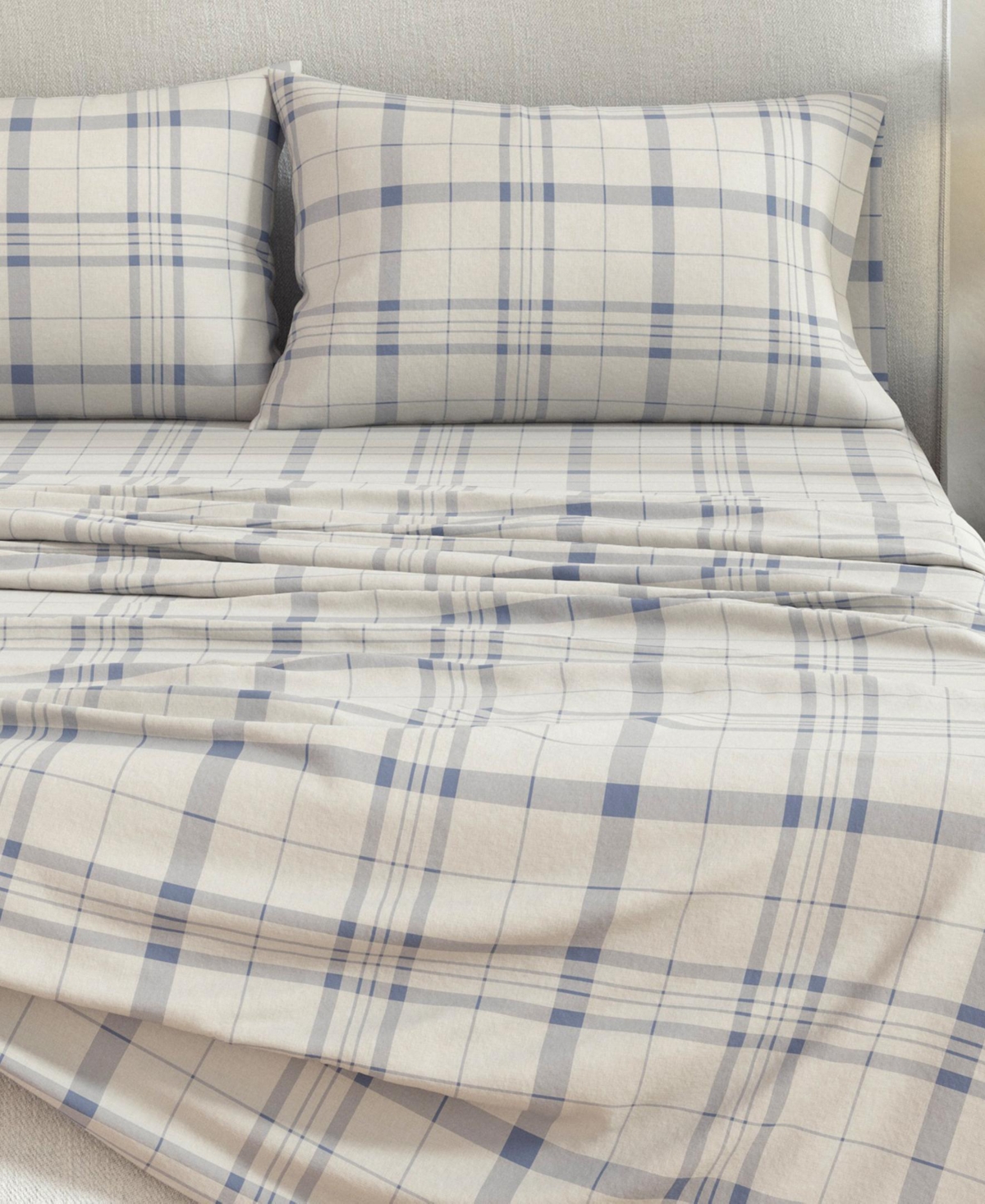 Linery & Co Ultra-Soft Turkish Cotton Plaid Flannel Sheet Set