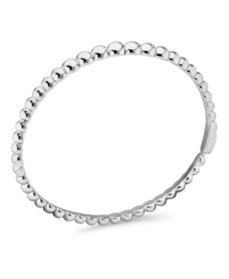Beaded Ball Bangle Bracelet in Rhodium Plated Sterling , Size