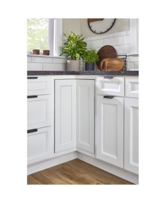 28" Lazy Susan Pie-Cut Banded Wood, 2-Shelf