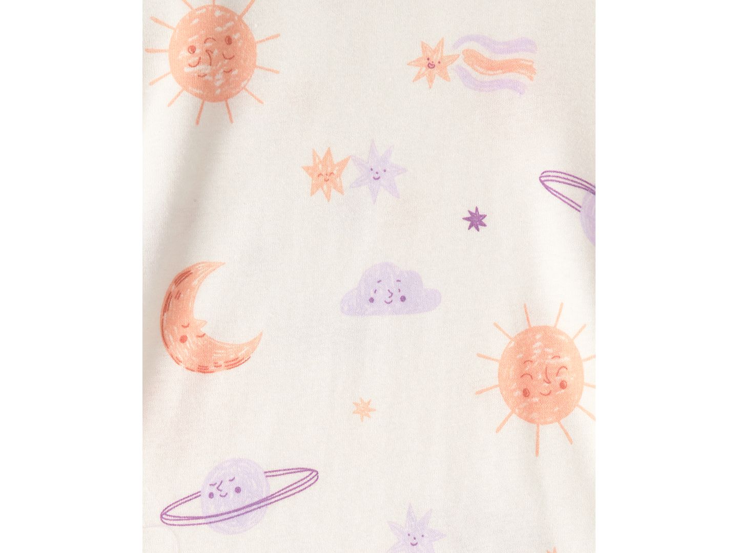 Детская пижама Carter's с космосом: топ тай-дай и брюки, набор из 4 шт., 2T-5T, цвет: Фиолетовый / Кремовый — фото 3