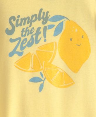 Girls' Toddler 2T-5T Lemon Print Top and Pajama Pants, 4-Piece Set
