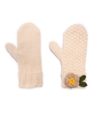 Women's Mitten w/ Crochet Flower