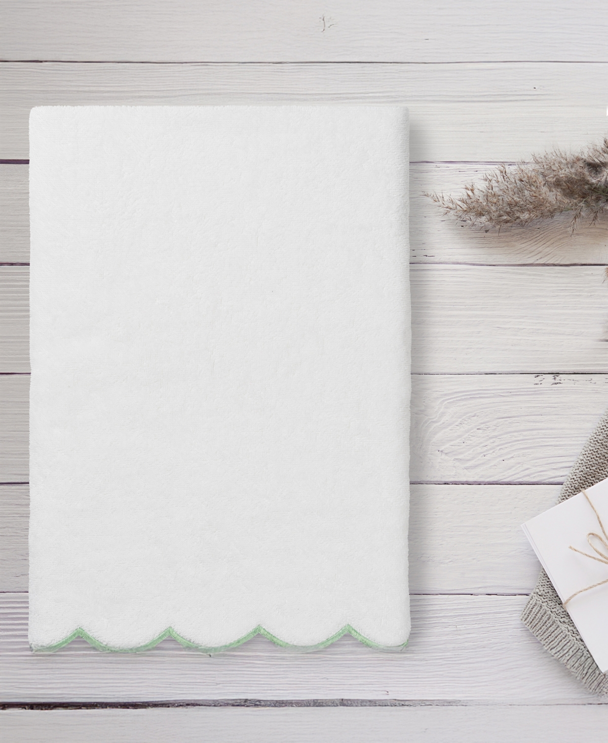 Linum Home Adornia Scallop Cotton Bath Towel, 27" x 54"
