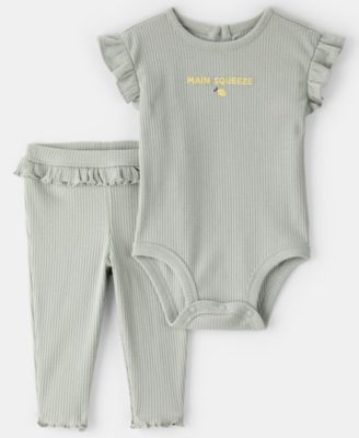Baby Girls' Main Squeeze Bodysuit and Pants, 2-Piece Set