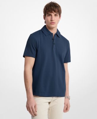 Men's Short-Sleeve Bubble Knit Polo Shirt