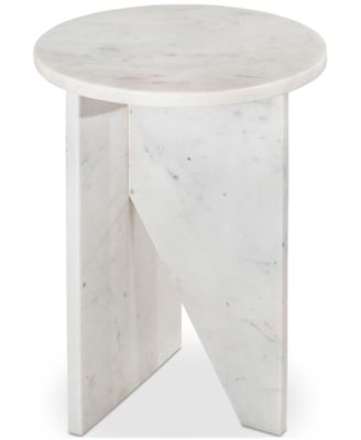 Grace 14" Marble Round Accent Table