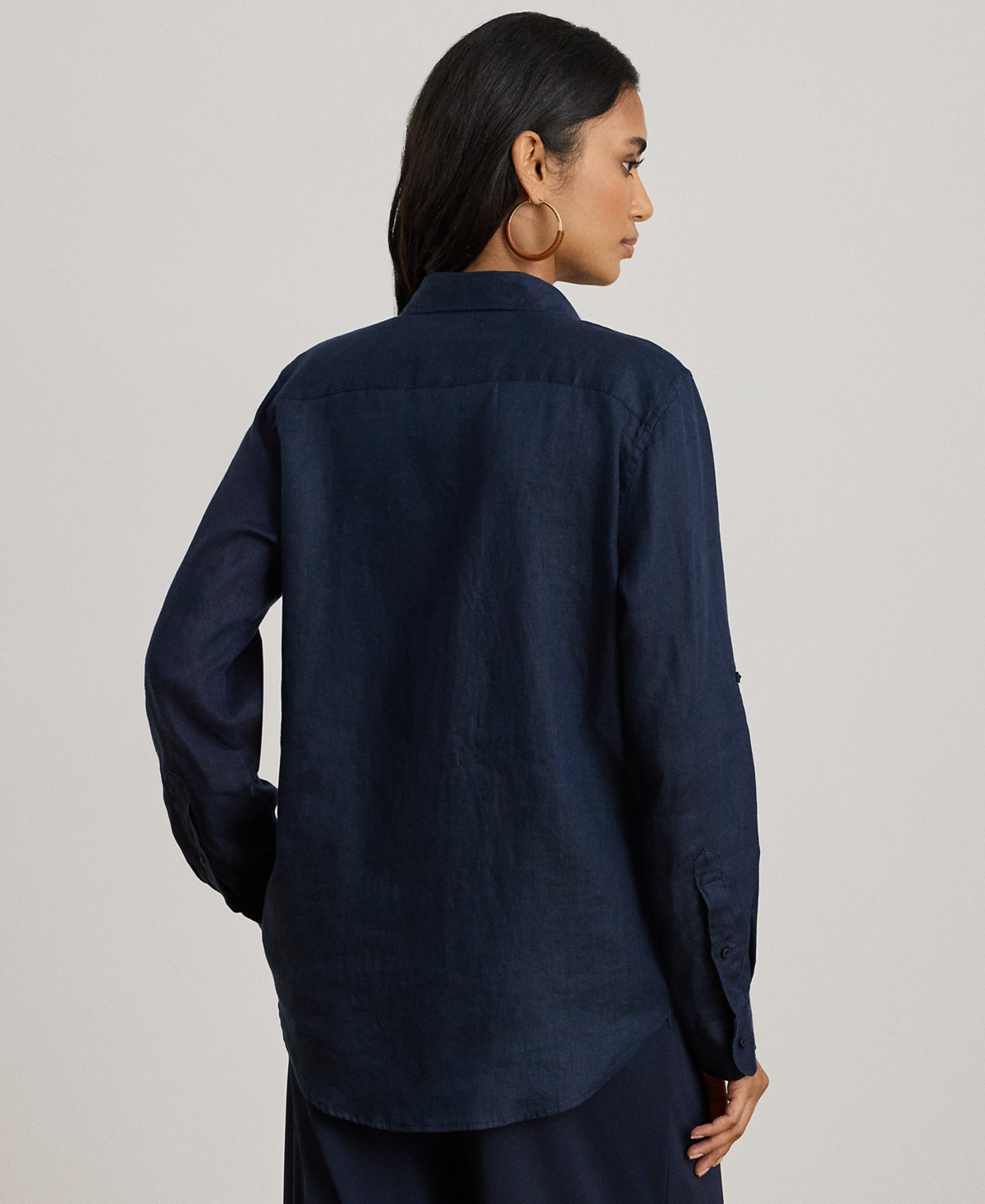 Lauren Ralph Petite 100% Linen Relaxed-Fit Shirt