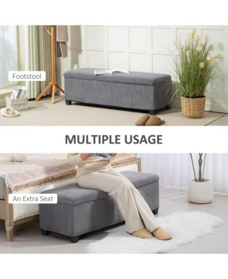47 Inches Storage Ottoman Bench, Foot Rest with Removable Lid