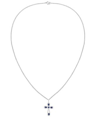 Lab Grown Sapphire (1-1/2 ct. t.w.) Pendant Necklace in Sterling Silver (also available in Ruby and Emerald)
