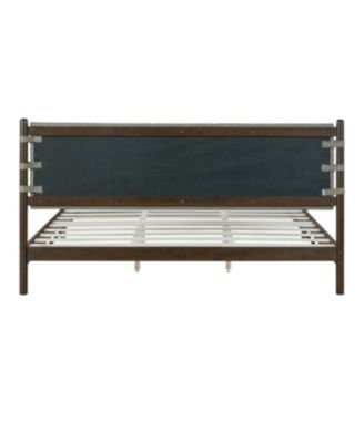 Modern King Bed Frame Set with 2 Nightstands, Light Gray Wood Platform Bed
