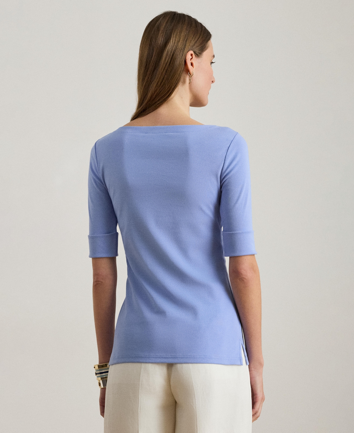 Lauren Ralph Stretch Cotton Boatneck T-Shirt