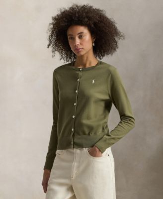 Women's Crewneck Button-Up Cardigan Sweater