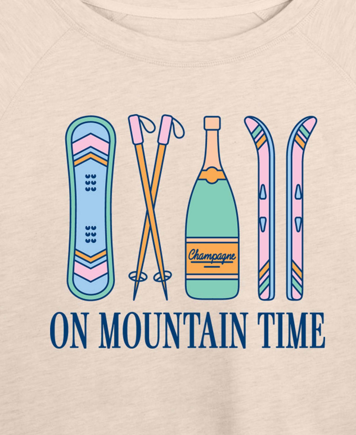 Plus Size On Mountain Time Word Art Pullover T-shirt