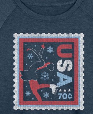 Plus Size Skater Stamp Word Art Long sleeve T-Shirt