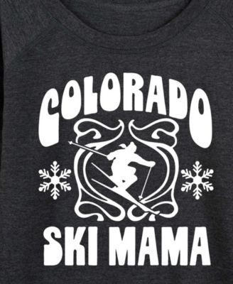 Plus Size Colorado Ski Mama Word Art Graphic T-shirt