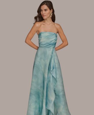 Women's Floral Print Strapless Ball Gown