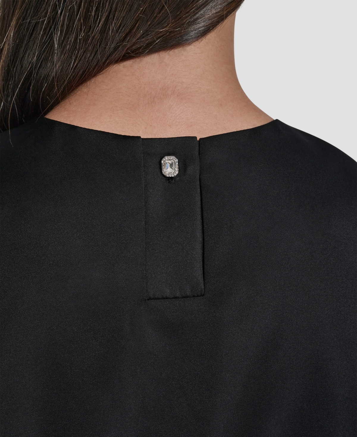 Dkny Jeans Women's Sleeveless Rhinestone Button Bubble Top