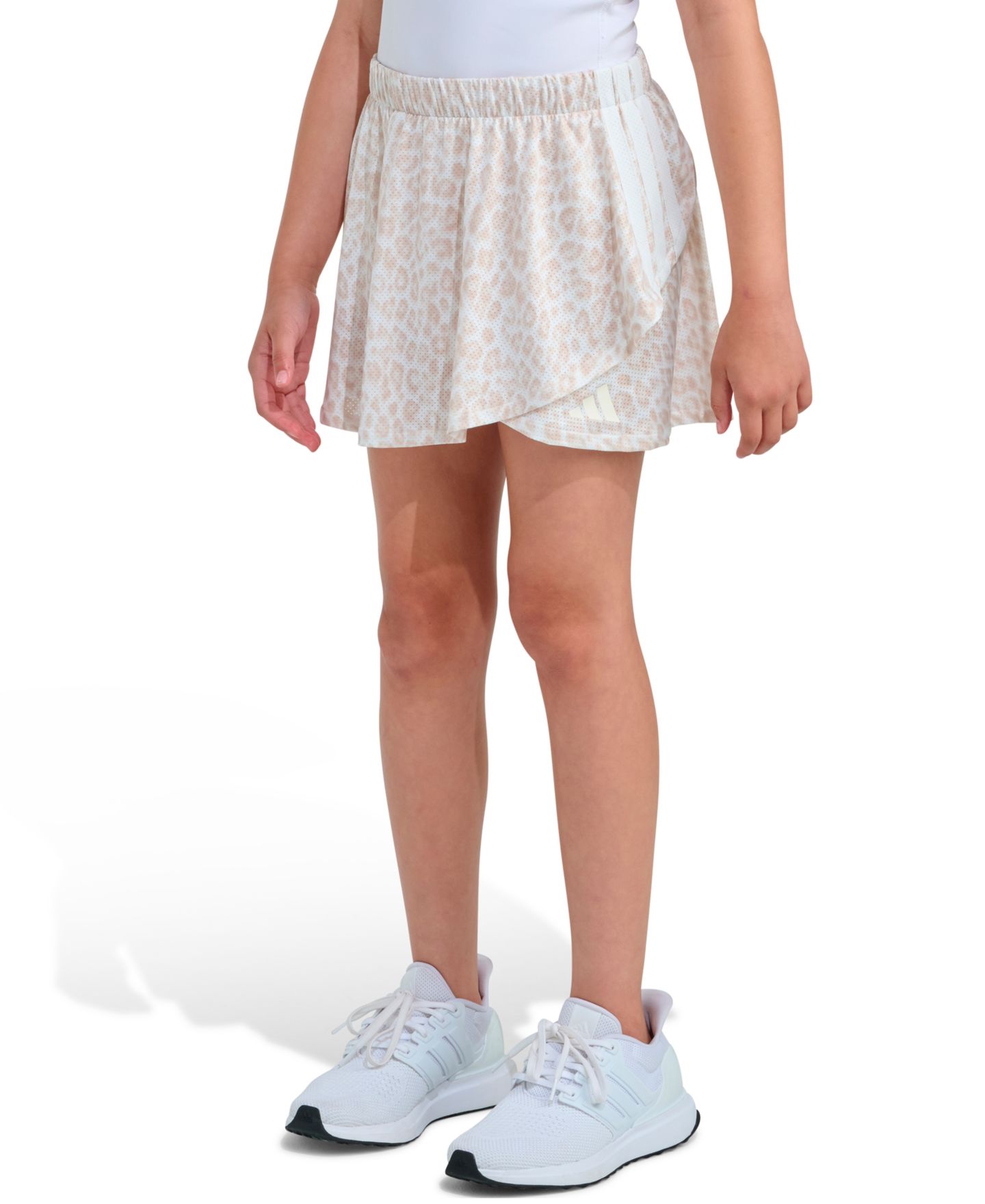 Юбка-шорты adidas Asymmetrical Faux Wrapped Skort для девочек, цвет: Средний бежевый — фото 2