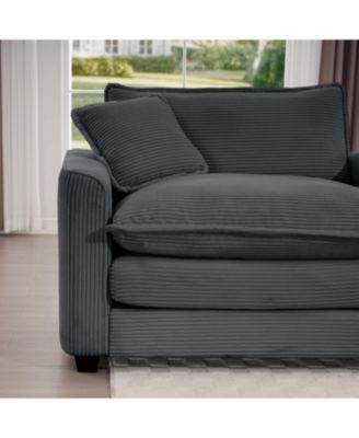 Mid-Century Modern Corduroy Sectional Sofa