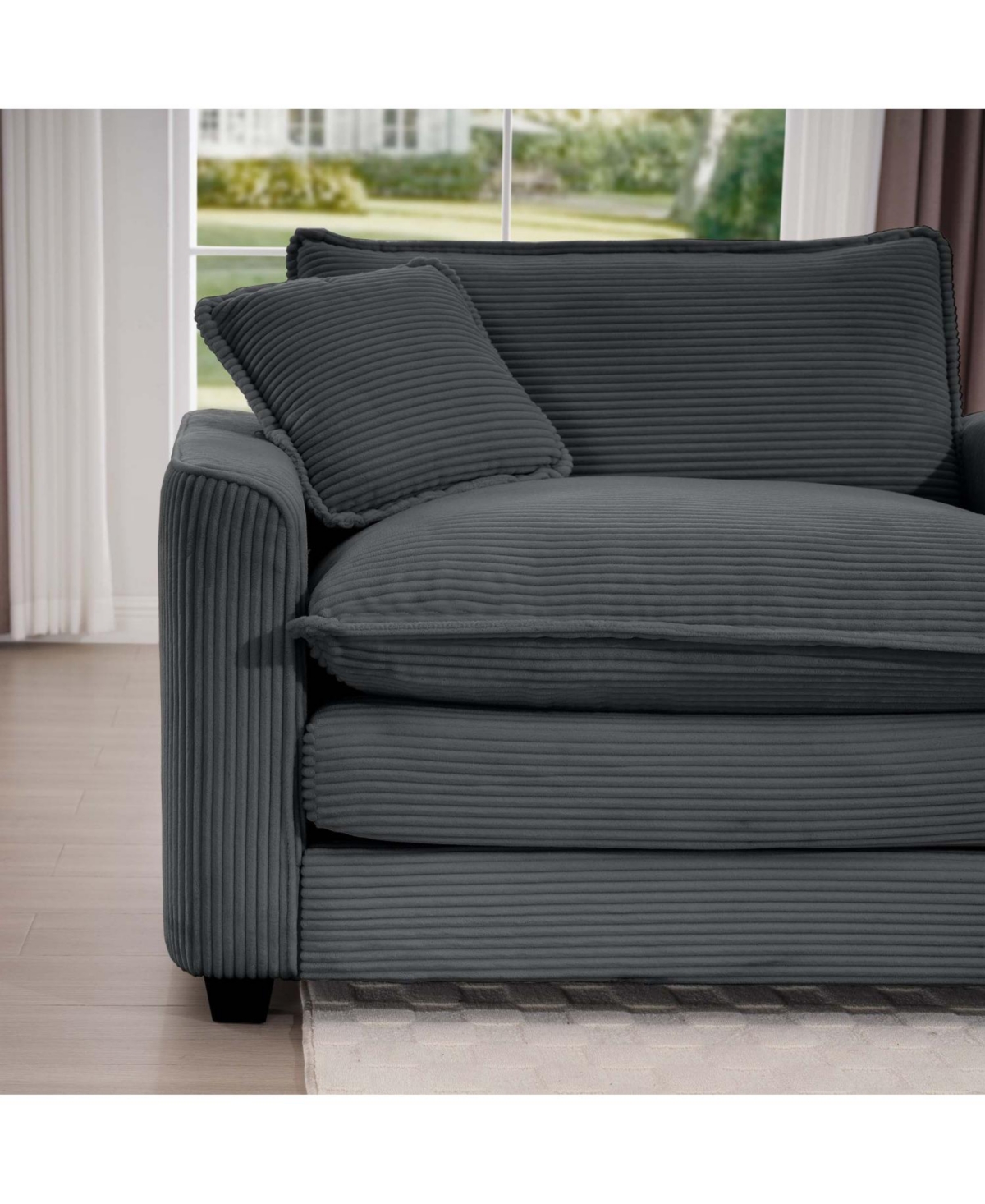 Streamdale Furniture Mid-Century Modern Corduroy Sectional Sofa