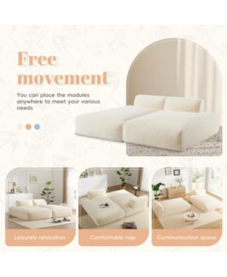 72" Modular Sofa Bed, Left-Facing, Foam-Filled, Free Combination, No Assembly