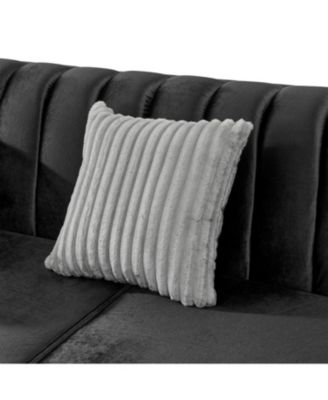 Streamdale Velvet Sofa Set: Gold Trim, Embroidered, Mid-Century Modern