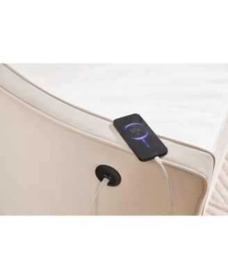 Twin Upholstered Daybed with Trundle, USB, Pockets, Velvet, Button Tufted